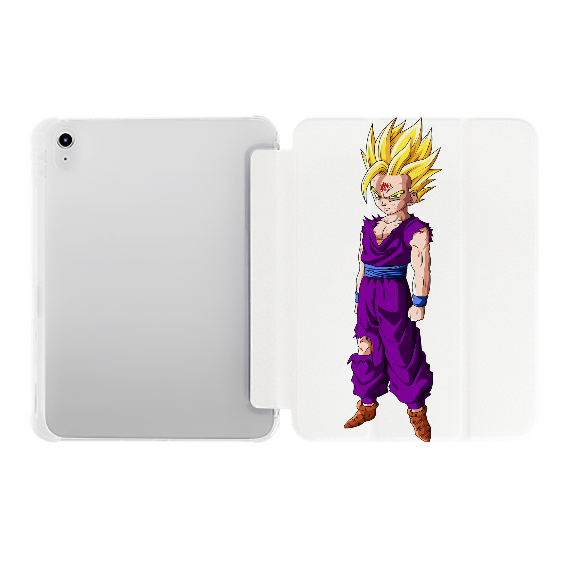 （画像用） ドラゴンボール 孫 悟飯（そんごはん）DRAGON BALL Son Gohan IPad ケース ペン収納付き 三つ折りスタンド PUレザー×シリコン 対応機種9.5/10.5/10.9インチ